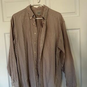 ✨Vintage  L.L. Bean Men's Tan Gingham Flannel